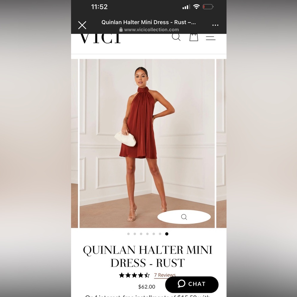 Vici - Rust copper high neck Quinlan Halter dress. Free shipping!